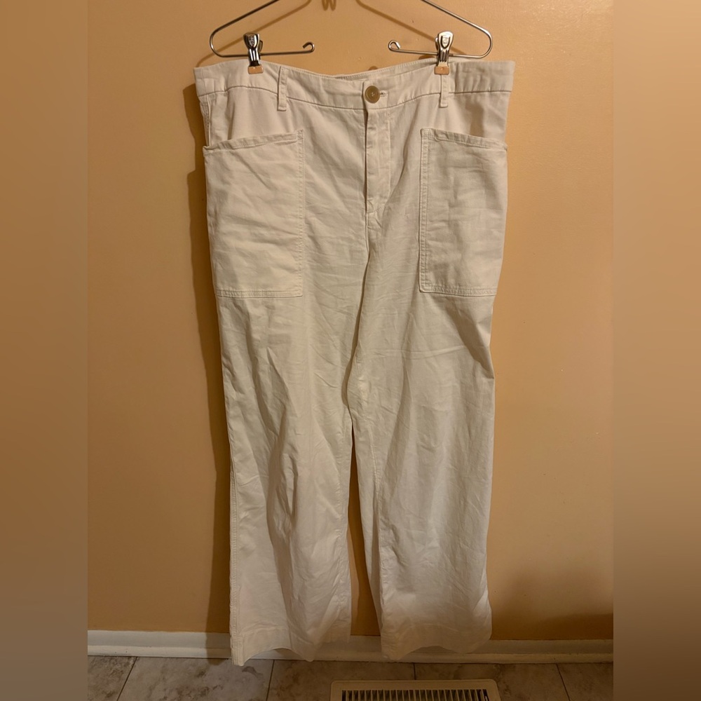 Frank & Eileen Limerick Wide-Leg Carpenter Pants in Chalk - Picture 4 of 9
